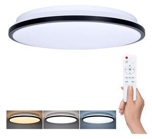 Plafonieră LED cu telecomandă Jamil reglabil – diametru 40 cm, negru