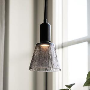 PR Home lampă suspendată Tilda, gri fum, Ø 12,5 cm, dop de sticlă, Gri, Camera de zi / sufragerie, Sticlă, Modern