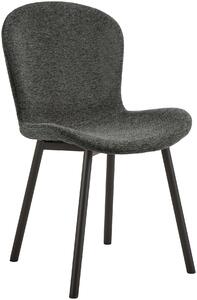MAZZONI EXPORT FIORA Gri Închis (material Apia 458)/cadru negru – SCAUN MODERN TAPITAT DIN CHENILLE PENTRU LIVING/BUCĂTĂRIE