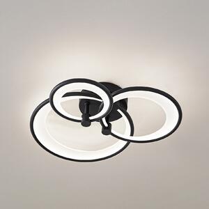 Lindby Plafonieră LED Sorma, negru, CCT, dimabil, reglabil, Negru, Camera de zi / sufragerie, Metal, Modern