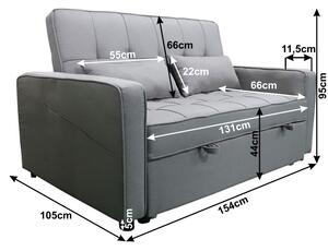 KONDELA Canapea extensibilă, gri, FRENKA BIG BED NEW