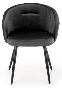 Scaun K430, negru, stofa catifelata/metal, 61x54x77 cm
