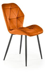 Scaun K453, caramiziu, stofa catifelata/metal, 48x53x86 cm