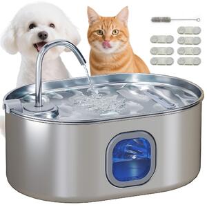 PawHut Fântână Apă Inox Automată 7L | Aosom Romania