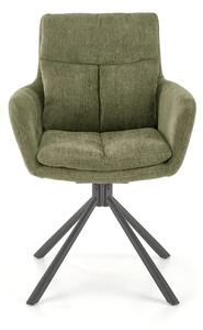 Scaun rotativ K495, verde/negru, stofa clasica/metal, 60x65x87 cm