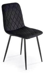 Scaun K525, negru, stofa catifelata/metal, 45x55x89 cm
