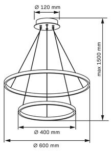 Lustră LED pe cablu LEA LED/35W/230V 4000K d. 60 cm negru