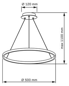 Lustră LED pe cablu LEA LED/20W/230V 4000K d. 50 cm negru