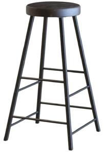 Scaun taburet din metal, negru, 72 x 30 x 30 cm