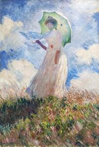 Reproducere Woman with Parasol turned to the Left (1886), Claude Monet