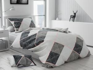 Lenjerie de pat din bumbac Culoare Negru/Gri, DORMITA + husa de perna 40 x 50 cm gratuit