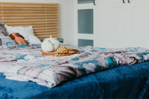 Lenjerie de pat din crepon Culoare turcoaz, LOVESTONE