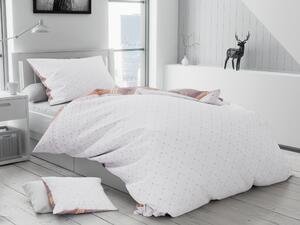 Lenjerie de pat din bumbac flanelat LABYRINTH maro + husa de perna 40x50 cm Gratuit