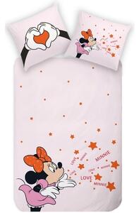 Lenjerie de pat Minnie Mouse (roz, love) pentru copii