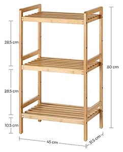 Raft baie, Songmics, Natural, 45x31.5x79.5 cm