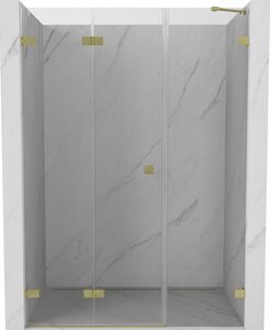 Mexen Lunar-F ușă de duș pliabilă stânga 125 cm, transparentă, aurie periată - 836S-125-050-55-00-L