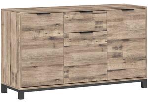 HOMCOM Bufet cu Sertar și 3 Dulapuri cu Rafturi Reglabile, 120x36,5x70 cm, Maro | Aosom Romania