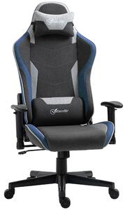 Vinsetto Scaun de Gaming Ergonomic cu Cotiere, Tetieră și Înălțime Reglabile, 66x53x128-138 cm, Albastru | Aosom Romania