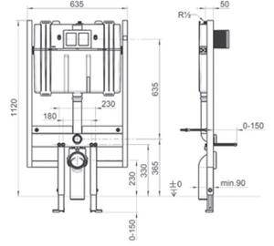 Villeroy & Boch ViConnect cadru încastrat pentru vas wc suspendat 92247600