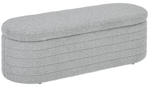 HOMCOM Banchetă Tapiţată cu Spaţiu de Depozitare și Picioare din Lemn de Eucalipt, 116x41x40.5 cm, Gri Deschis | Aosom Romania