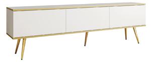 Comodă TV Princal II, Auriu, Alb, PAL laminat, 53x175x32cm