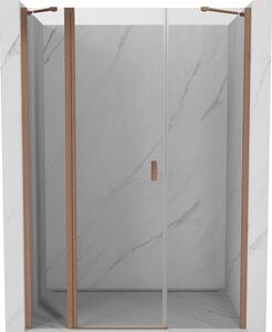 Mexen Mist ușă de duș batantă 140 cm, transparentă, cupru periat - 8A4-140-001-65-00