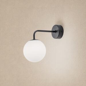 SOLLUX LIGHTING Aplică de perete Astral, negru, proiecție 22 cm, oțel/glass, reglabil, Negru, Camera de zi / sufragerie, Sticlă, Modern
