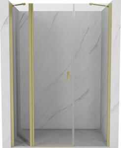 Mexen Mist uși de duș batante 155 cm, transparent, auriu periat - 8A4-155-001-55-00