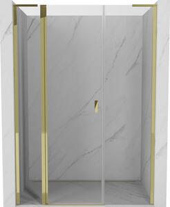 Mexen Mist L ușile de duș batante 135 cm, transparente, aurii - 8A4L-135-001-50-00