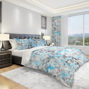 Lenjerie de pat modernă culoarea gri-albastru 3 părți: 1buc 160 cmx200 + 2buc 70 cmx80