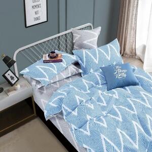 Lenjerie de pat reversibilă, în stil scandinav albastru 3 părți: 1ks 200x220 + 2ks 70 cmx80