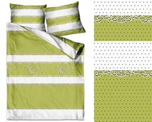 Lenjerie de pat frumoasă din bumbac verde, MY SWEET HOME 3 părți: 1buc 160 cmx200 + 2buc 70 cmx80