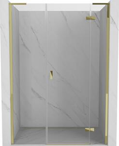 Mexen Mist-H L, ușă de duș cu 1 aripă dreapta 150 cm, sticlă transparentă, profil auriu strălucitor, 8A5L-150-001-50-00-P