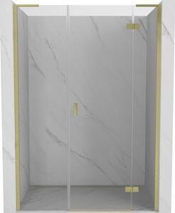 Mexen Mist-H L uși de duș batante dreapta 145 cm, transparent, auriu periat - 8A5L-145-001-55-00-P