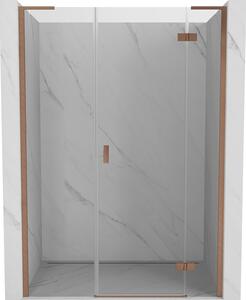 Mexen Mist-H L ușă de duș batantă dreapta 130 cm, transparentă, cupru periat - 8A5L-130-001-65-00-P