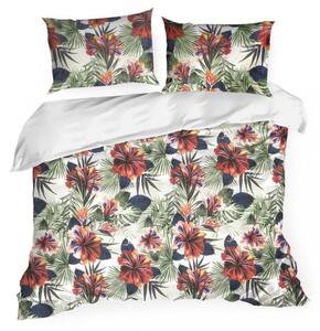 Lenjerie de pat din bumbac floral cu fermoar 3 părți: 1buc 160 cmx200 + 2buc 70 cmx80