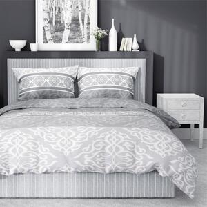 Lenjerie de pat din bumbac gri-alb cu caracteristici frumoase 3 părți: 1buc 160 cmx200 + 2buc 70 cmx80