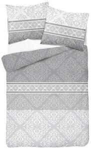 Lenjerie de pat din bumbac gri-alb cu caracteristici frumoase 3 părți: 1buc 160 cmx200 + 2buc 70 cmx80