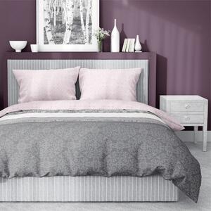 Lenjerie de pat confortabilă roz roz pe un pat de bumbac cu ornamente frumoase 3 părți: 1buc 160 cmx200 + 2buc 70 cmx80