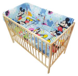Lenjerie patut 140x70 cm cu aparatori laterale h33 cm, 6 piese, mickey as