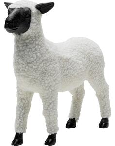 Decoratiune Happy Sheep Wool Alb 28 cm