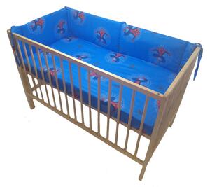 Lenjerie patut 120x60 cm cu aparatori laterale h33 cm, 6 piese, spiderman