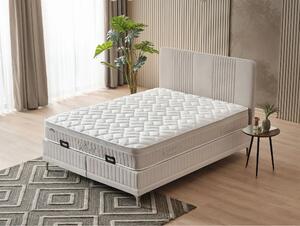 Set pat cu saltea 140x200 WINART, stofa crem - S0001, cu somiera si sp