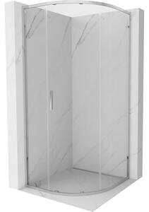 Mexen Exo cabina de duș semirotundă cu uși glisante 70 x 70 cm, transparentă, crom - 8131-070-070-01-00