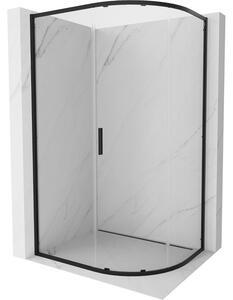 Mexen Exo cabină de duș semirotundă asimetrică glisantă 100 x 90 cm, transparentă, neagră - 8131-100-090-70-00