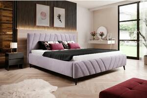 Pat CALYPSO SR 160x200, stofa catifelata roz prafuit - Riviera 62, cu
