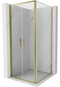 Mexen Exo cabină de duș cu ușă oscilantă 90 x 90 cm, transparentă, aurie - 814-090-090-50-00