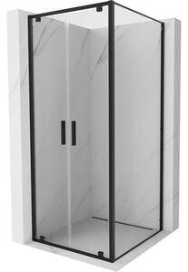 Mexen Exo cabină de duș cu ușă batantă 70 x 70 cm, transparentă, neagră - 8182-070-070-70-00