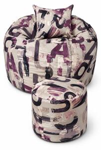 Set Fotoliu Matusalem cu Otoman (suport picioare) si Perna, Material Textil - Urban Mystique