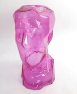 Vaza Prisma Face Roz 30 cm